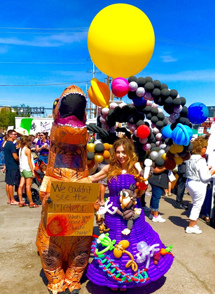 balloon dress for the March for Science