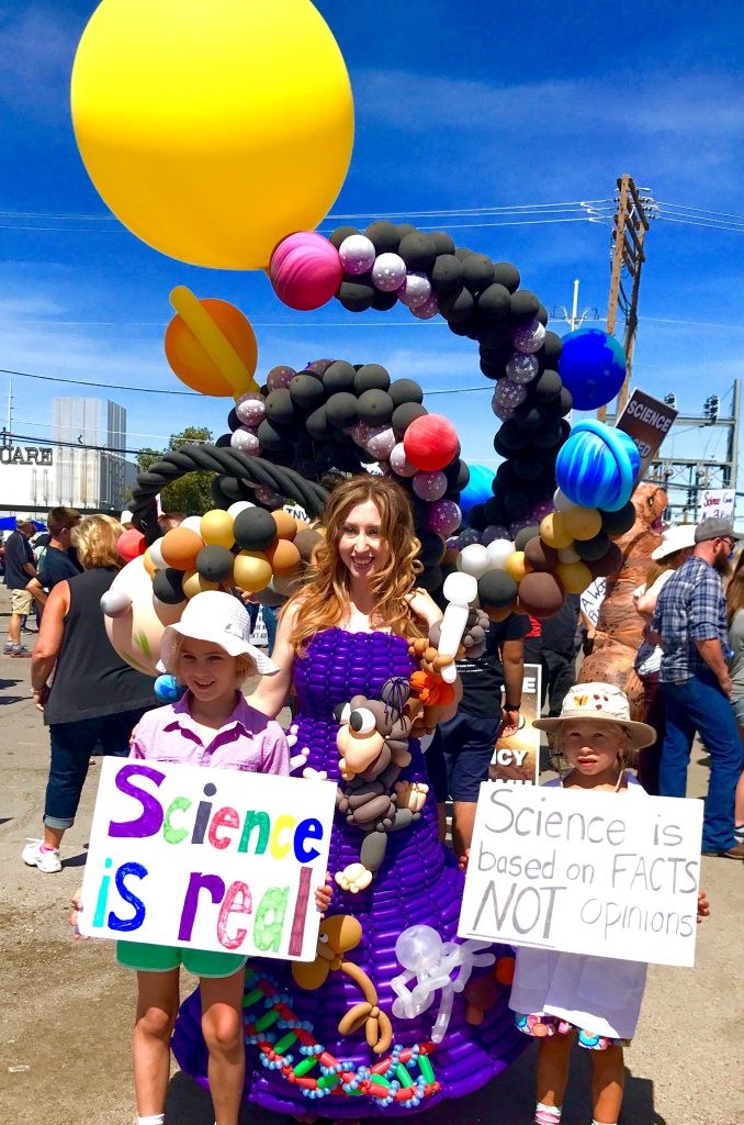 balloon dress for the March for Science